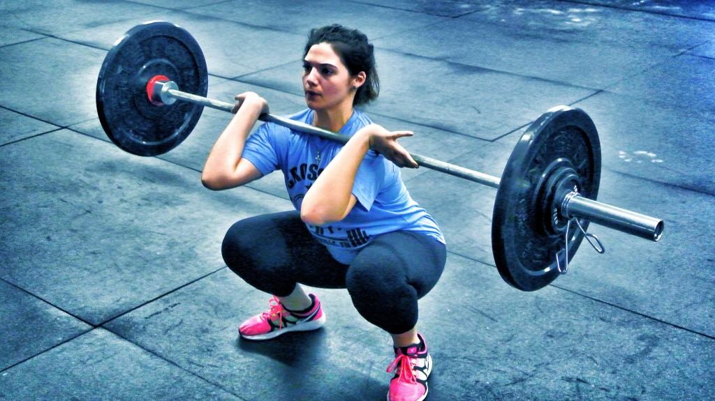 Kathleen looking mean on those front squats