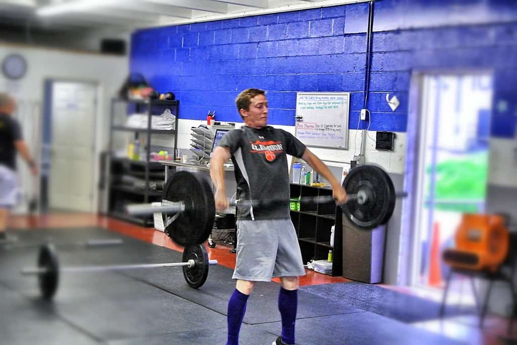 Workman hitting that triple extension during the Snatch
