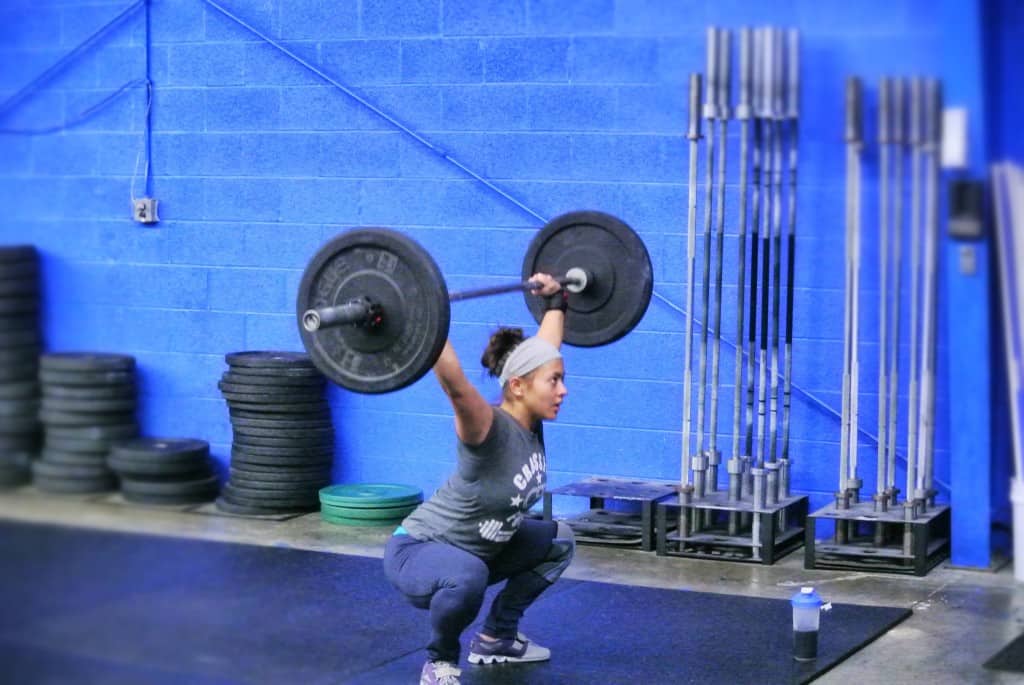 Katelyn doing her most favorite thing ever: Overhead squats