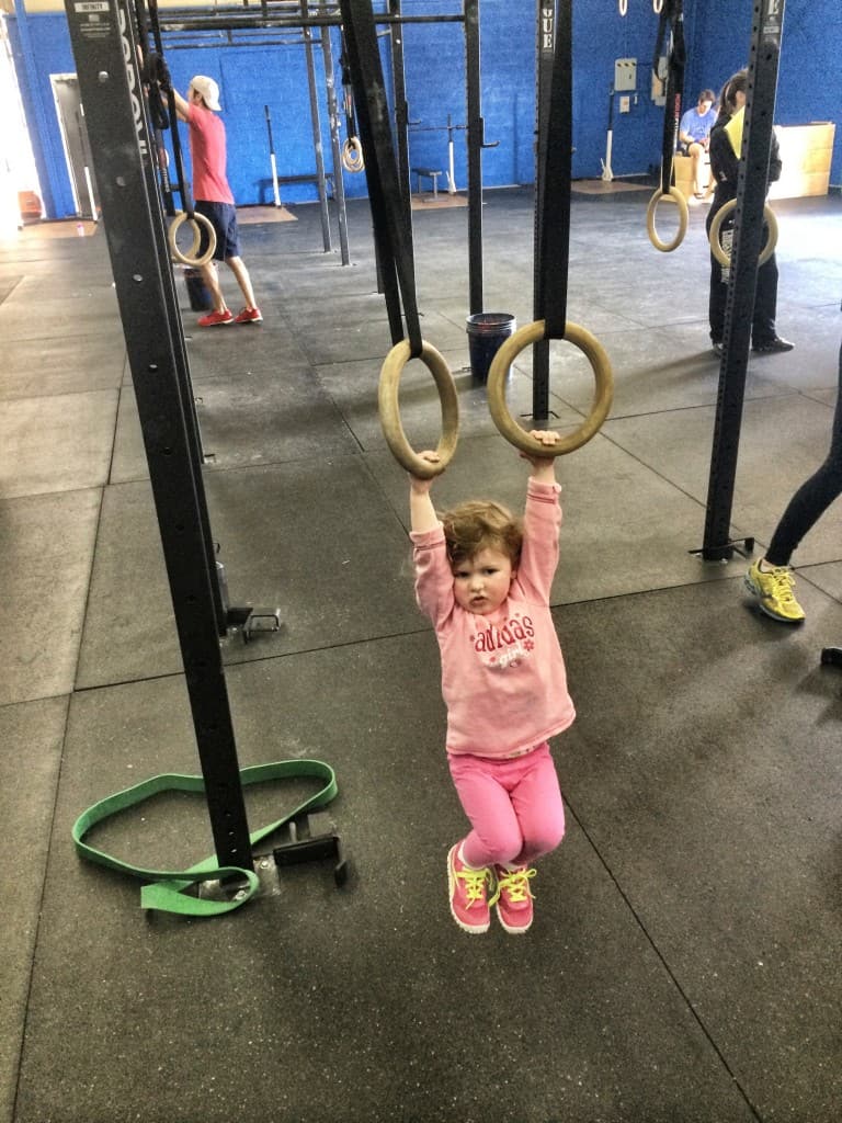Mini Seaneen practicing her muscle-ups