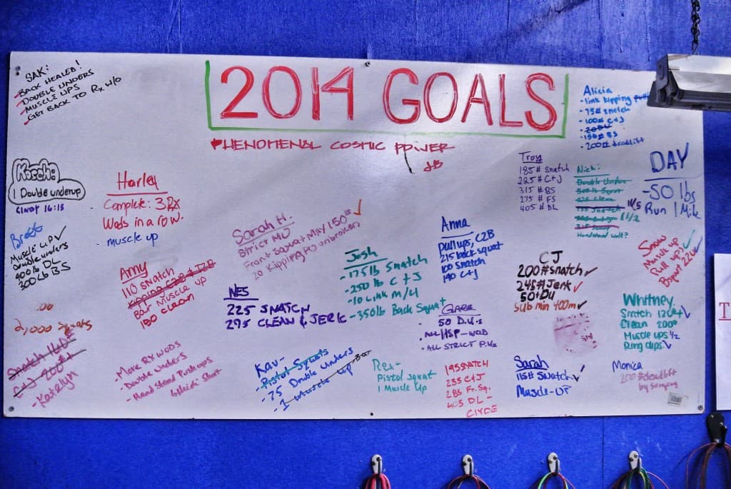 We're a month late, but this board is now erased and ready for new goals. Please write your goals as a reminder to always work toward them!